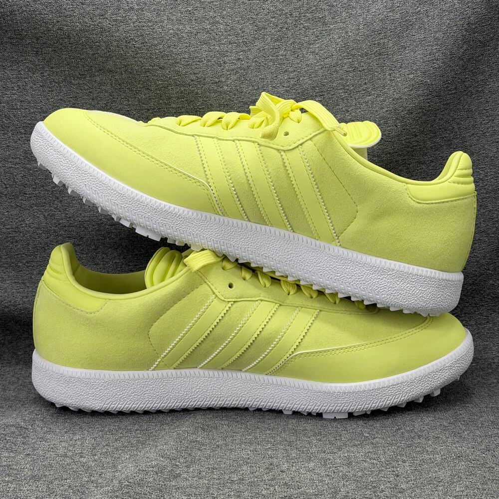 NEW Adidas Samba Golf Shoe Mens 11 Pulse Yellow Spikeless Gum Sole HP7877 NO BOX - Picture 9 of 11